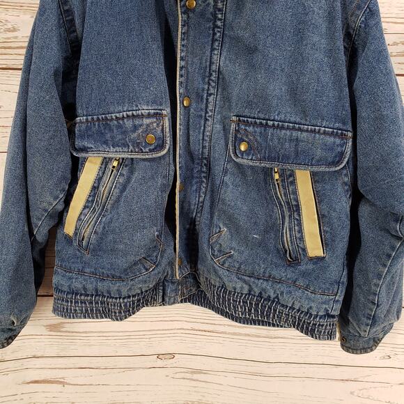 North West Blue Heavy Denim Men's Full Zip/ Snap Jacket Size XL - Picture 3 of 14